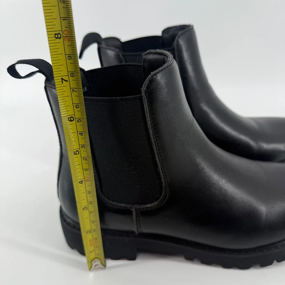 Dunes Womens‎ Black Dalya Chelsea Boots Lug Sole Elastic Ankle Size 7.5M